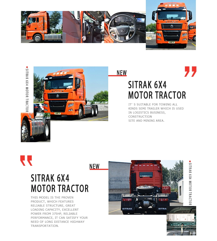 China Sitrak C7h 480HP 6X4 Tractor Truck 480HP 10 Wheeler Used Tractor Head Truck for Sale